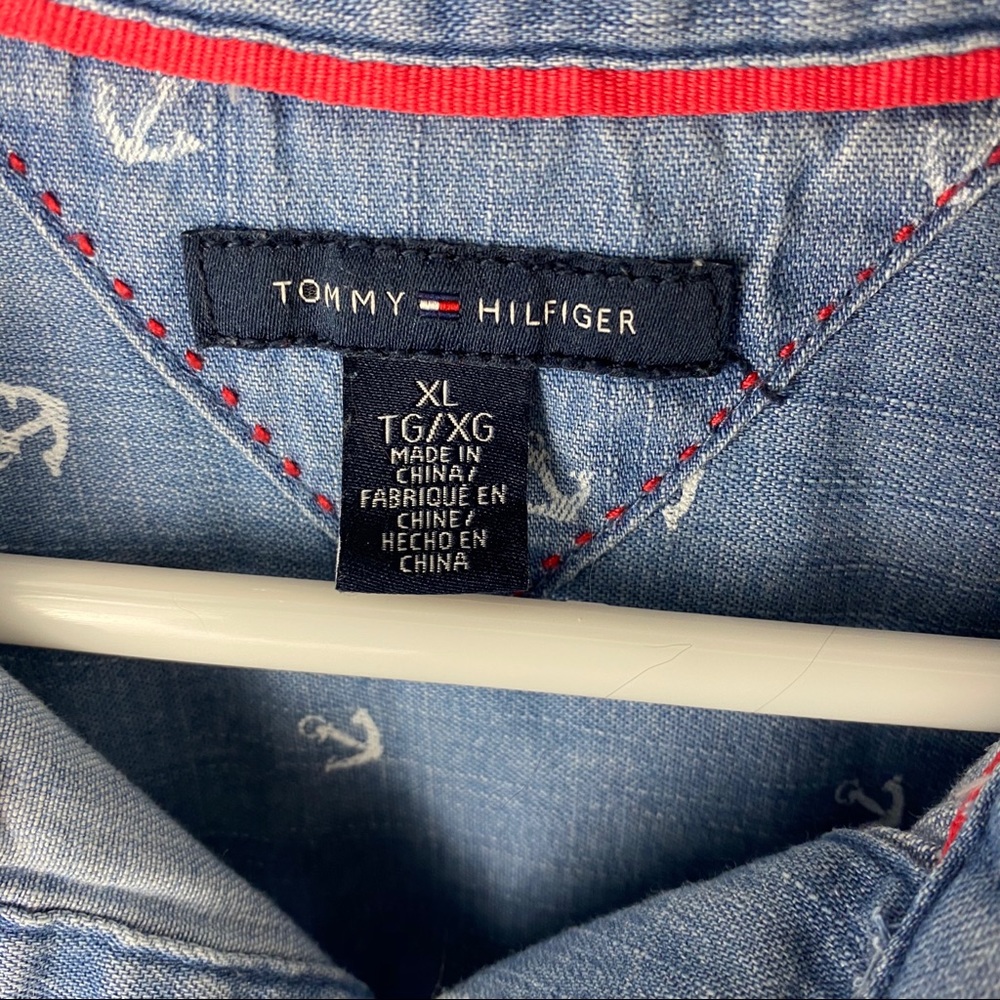 Tommy Hilfiger Chambray Anchor Print Button Down - image 3
